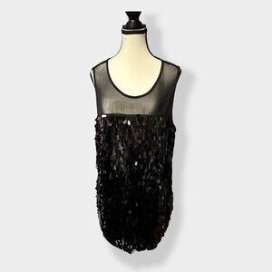 Women’s Black beaded sequin top xxl
